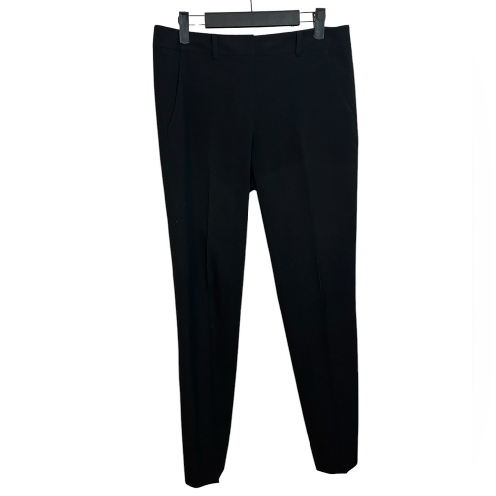 Tahari Black Pleated Straight Leg Trousers